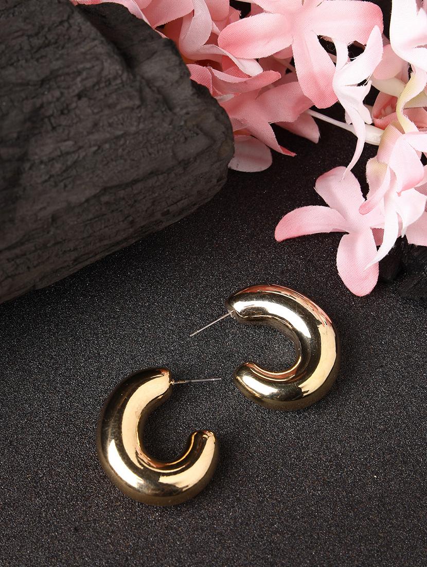 gold metal drop earrings - 21279403 - Zoom Image - 0