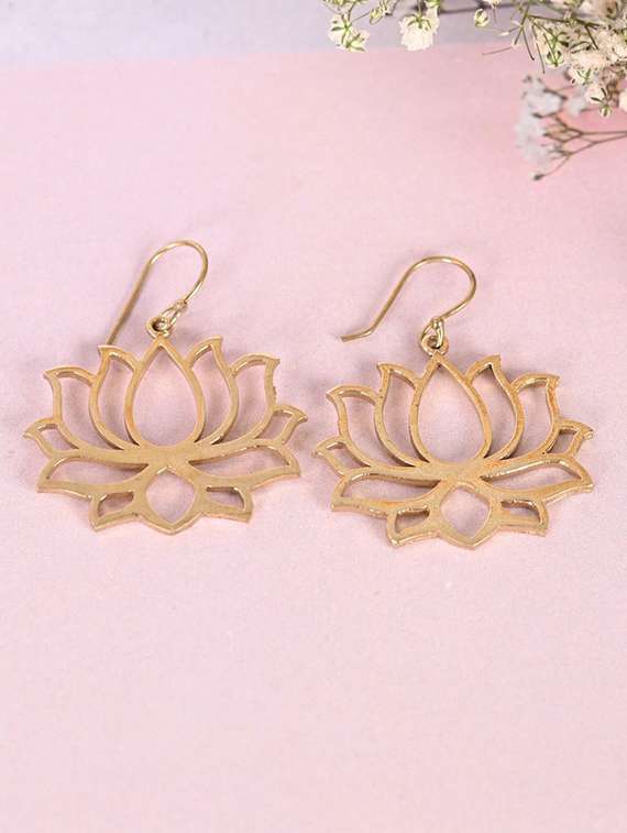 gold brass drop earrings