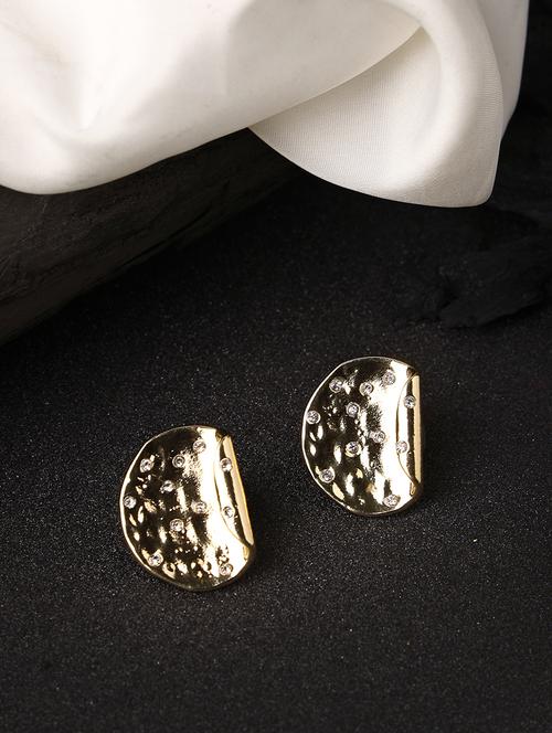 gold metal studs earrings - 21279415 -  Standard Image - 0