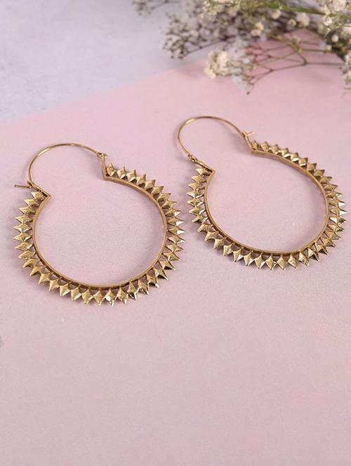 gold brass hoop earrings - 21279422 - Standard Image - 0