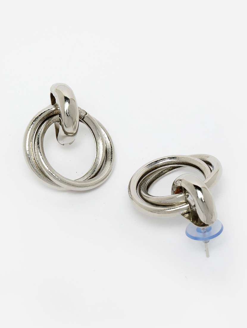 silver metal jhumka earring - 21279433 -  Standard Image - 2
