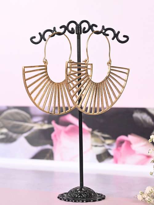 gold brass jhumka earring - 21279439 -  Standard Image - 0