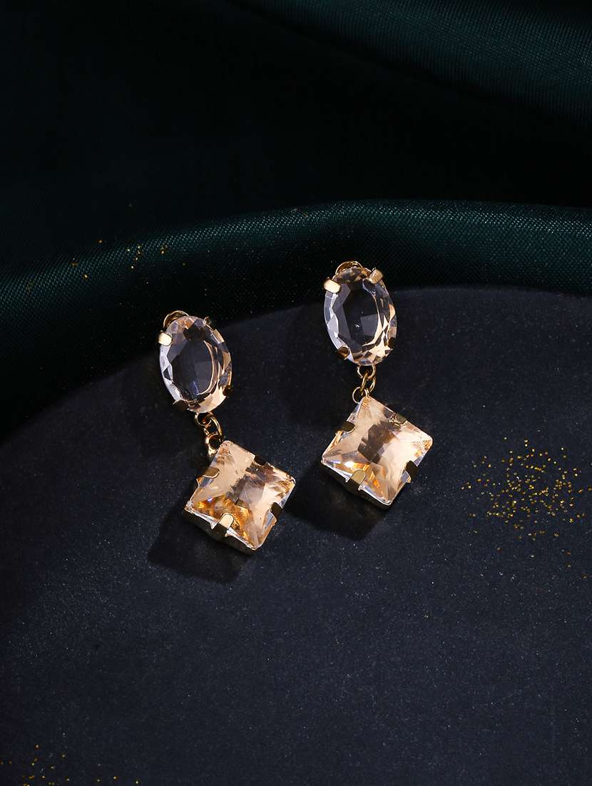 gold stainless steel drop earrings