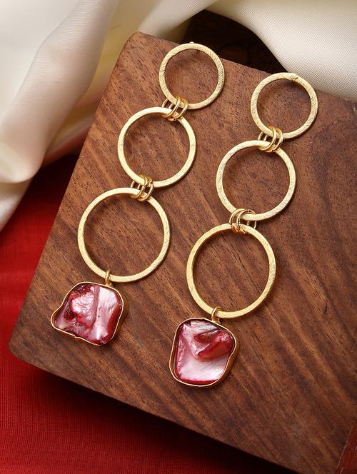 gold brass drop earrings - 21279468 -  Standard Image - 0