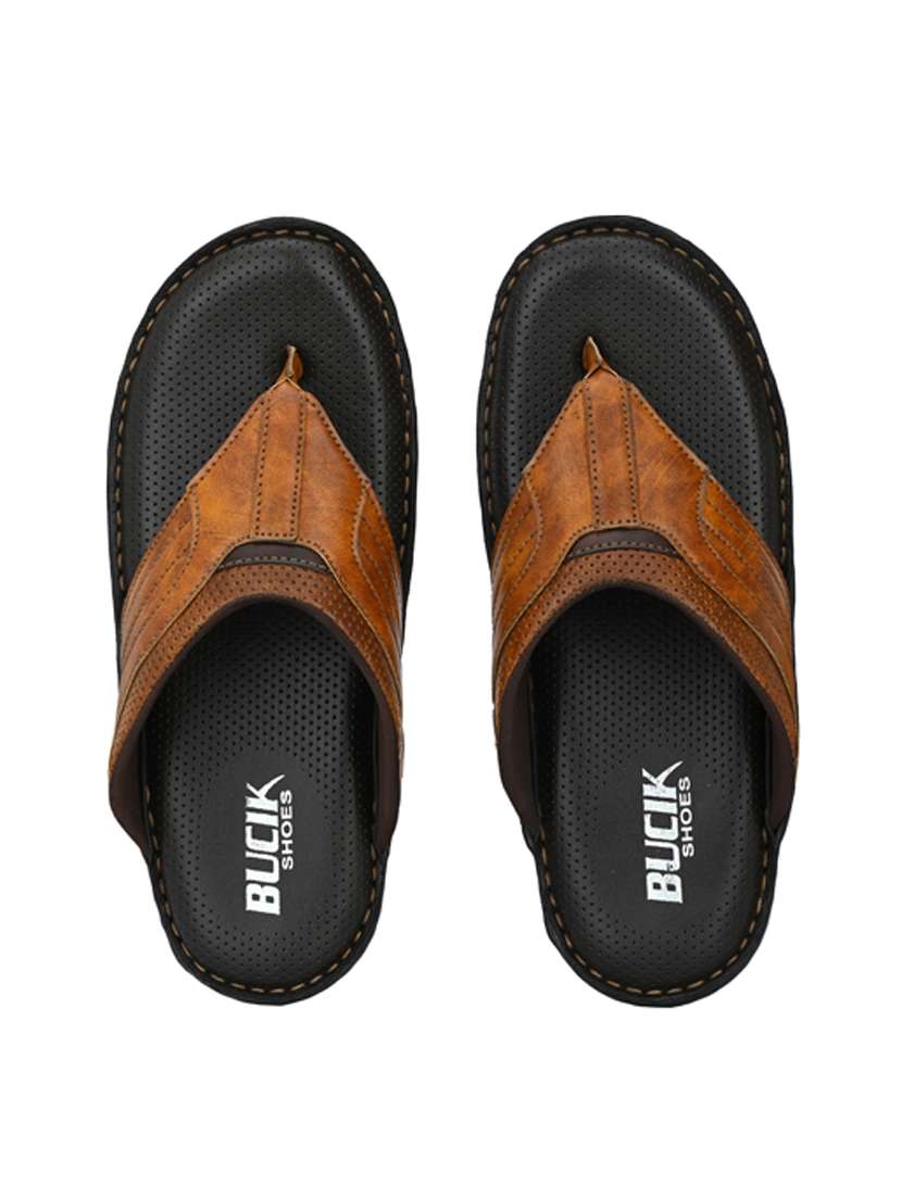 bucik tan men bck8095 lightweight comfort summer trendy premium stylish flip flops - 21279826 - Zoom Image - 0