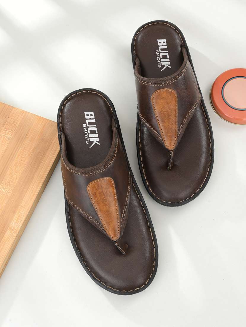 bucik brown men bck8097 lightweight comfort summer trendy premium stylish slippers 