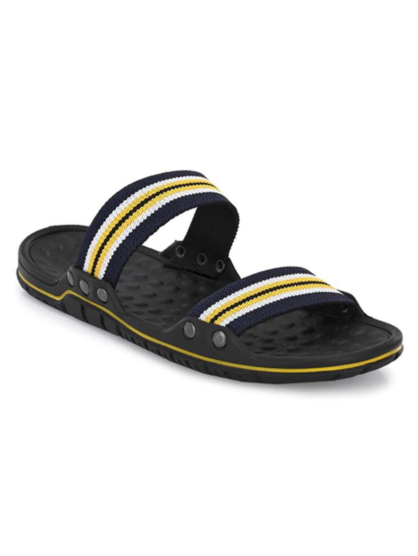 black slip on flip flops