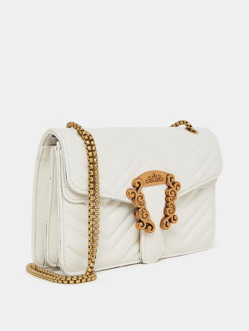 white leatherette handbag - 21281583 - Standard Image - 0