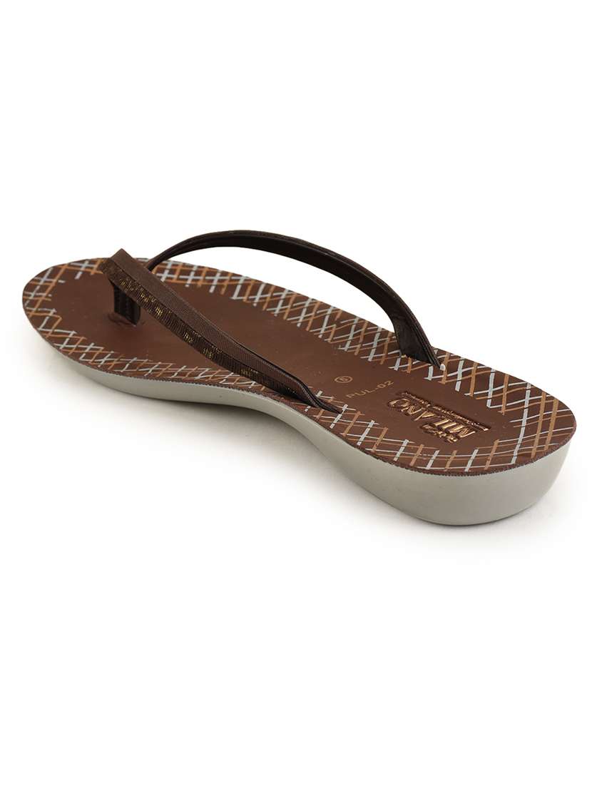 brown pu slippers flip flops - 21281674 -  Standard Image - 2