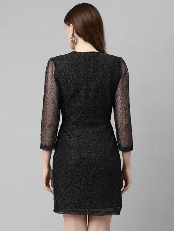 black self-designed sheath dress - 21281711 - Standard Image - 2