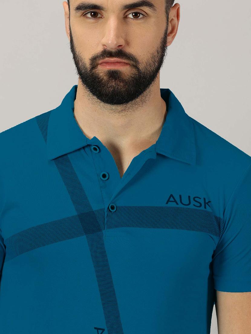 men teal regular fit polo t-shirt - 21281767 - Standard Image - 2