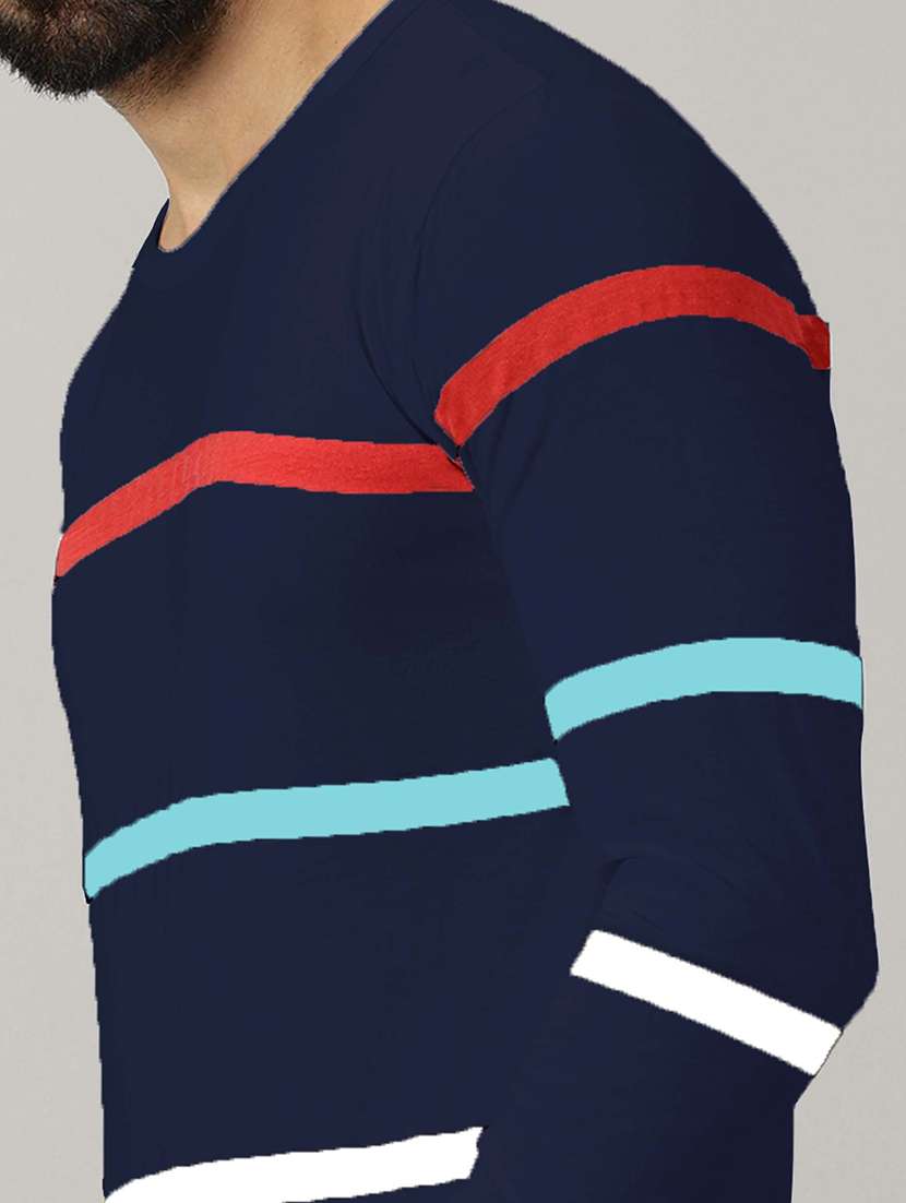 men round neck striped t-shirt - 21281787 - Standard Image - 2