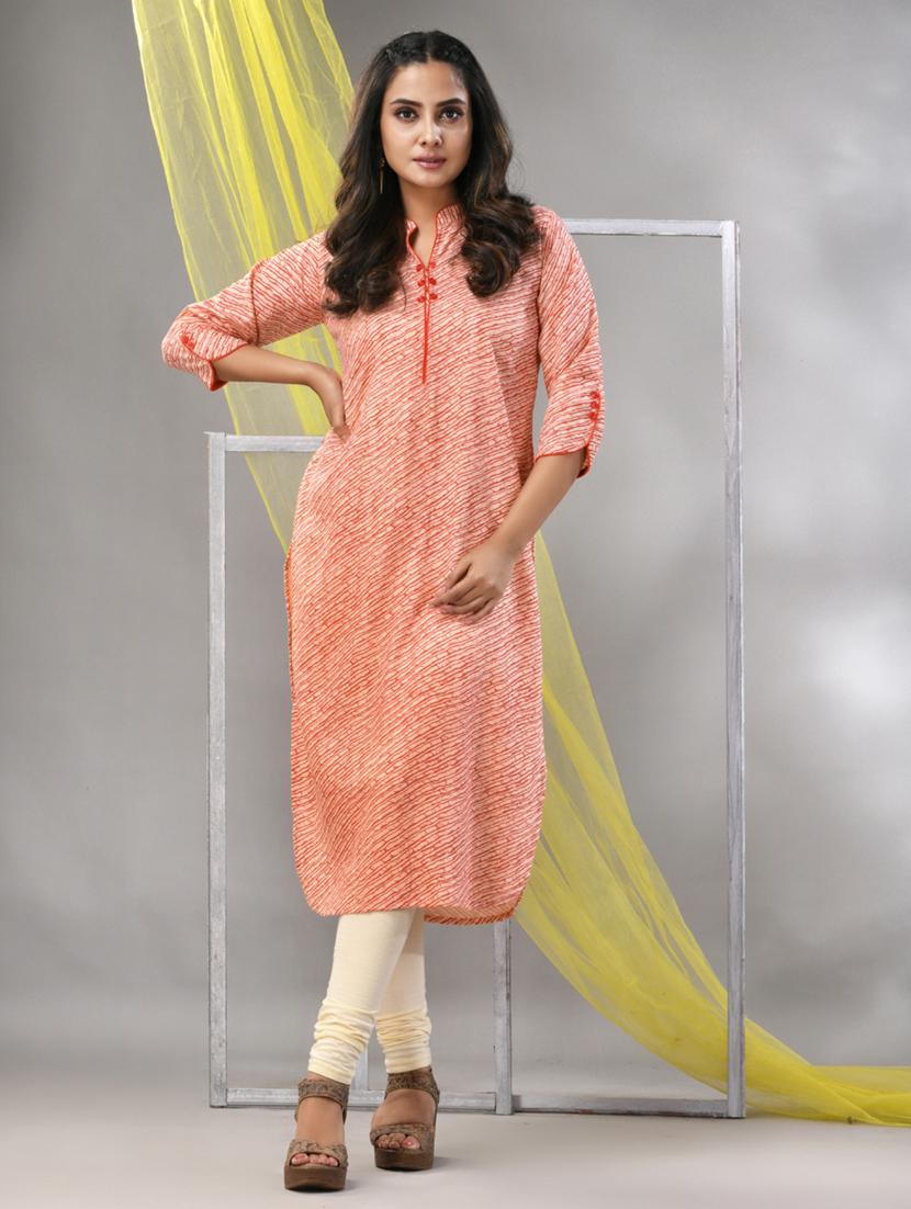 women orange rayon straight kurta - 21281850 -  Zoom Image - 0