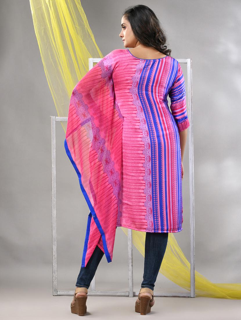 women pink satin straight kurta - 21281851 - Standard Image - 2