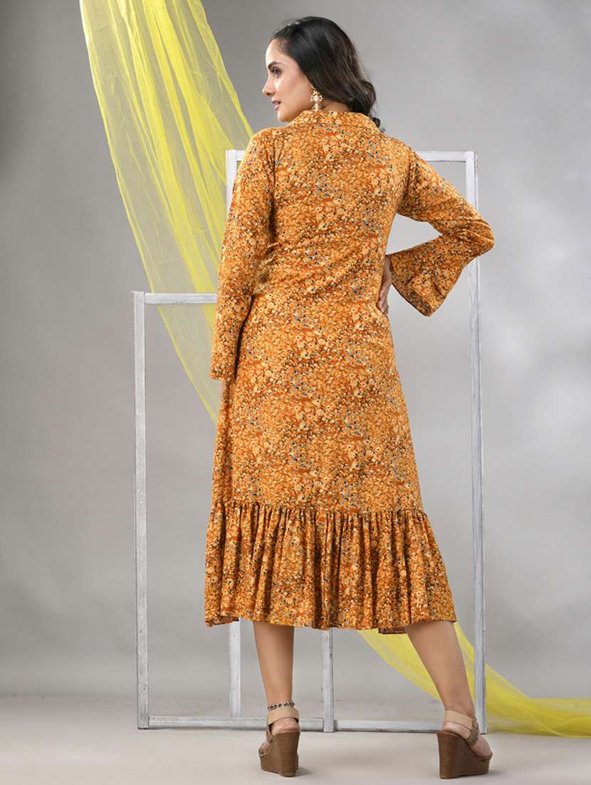 women bell sleeves fit & flare ethnic dress - 21281864 -  Standard Image - 2