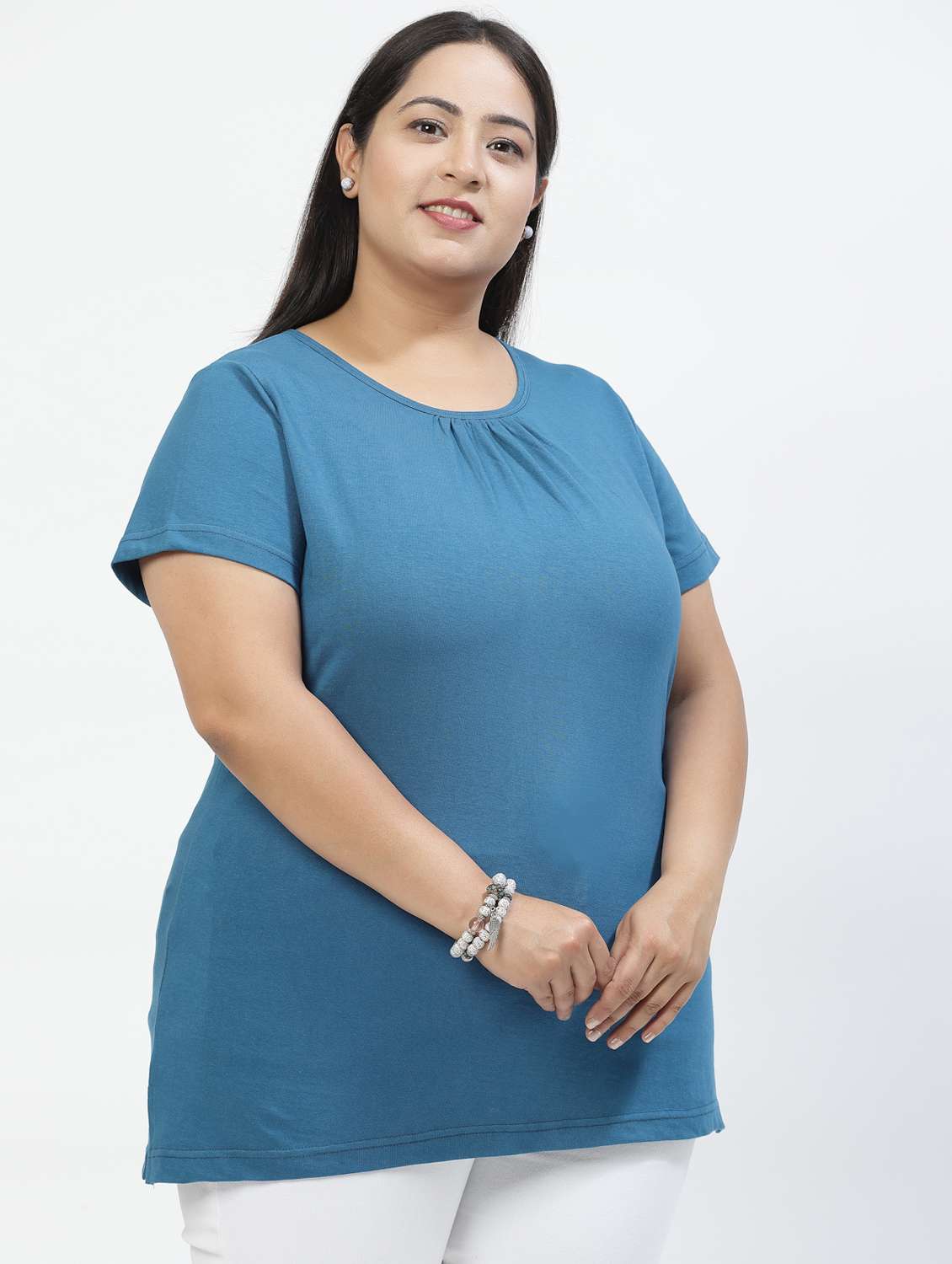 women plus size solid t-shirt - 21283276 - Standard Image - 2