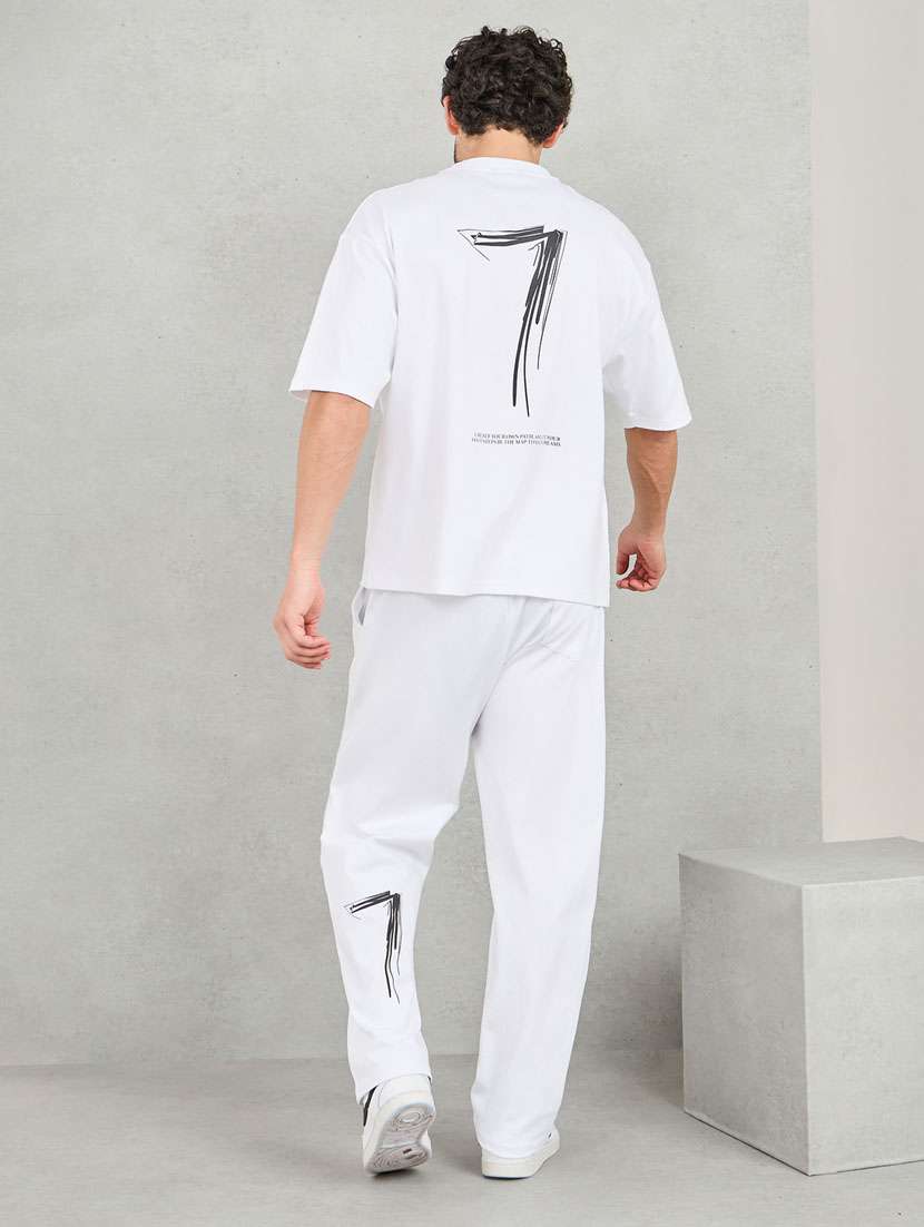 men white printed short sleeve co-ord set - 21283700 -  Standard Image - 2