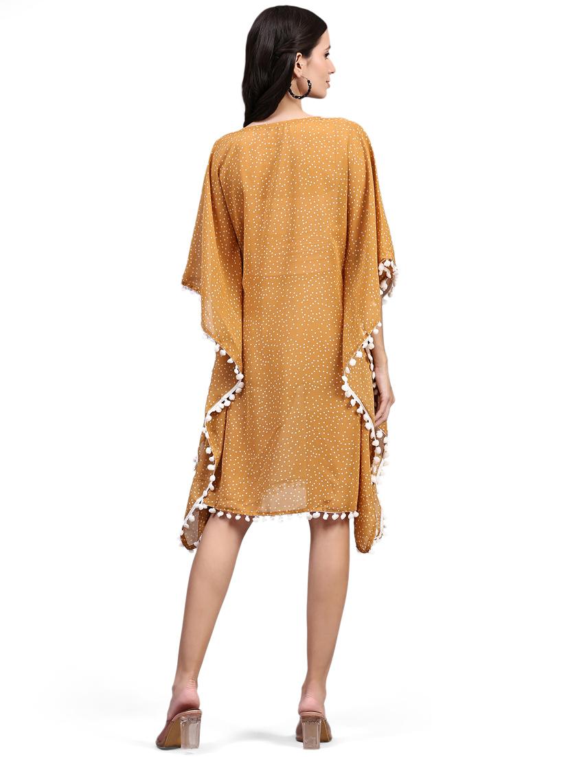 mustard georgette kaftan dress - 21284022 - Standard Image - 2