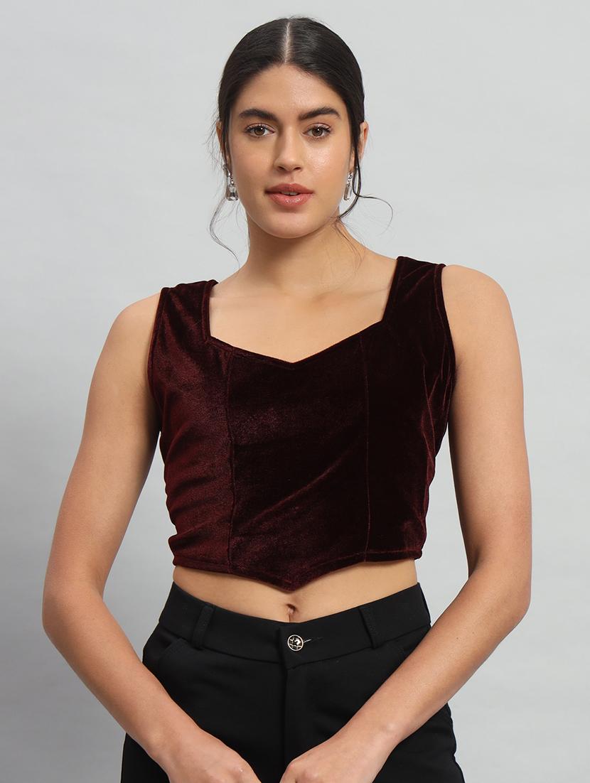women solid stitched blouse - 21285964 -  Zoom Image - 0