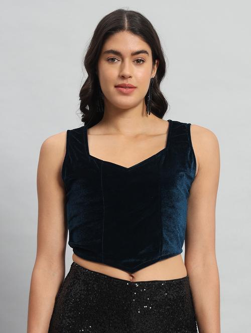 women solid stitched blouse - 21285965 -  Standard Image - 0