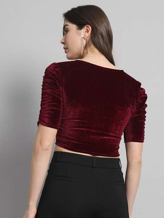 women solid regular stitched blouse - 21285970 - Standard Image - 2