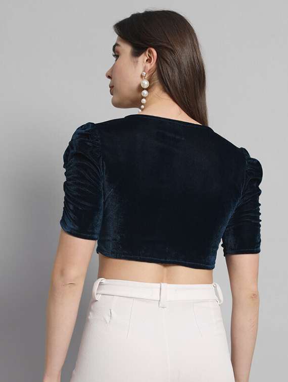 women solid regular stitched blouse - 21285972 - Standard Image - 2