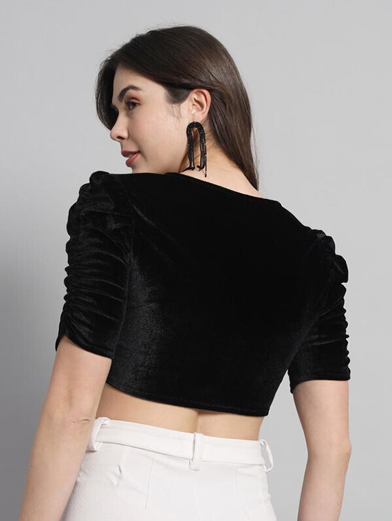 women solid stitched blouse - 21285978 - Standard Image - 2