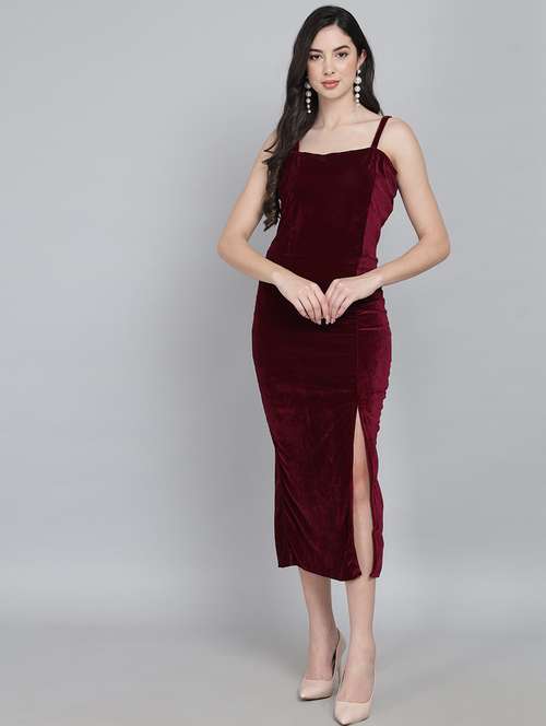red velvet bodycon dress - 21285988 - Standard Image - 0