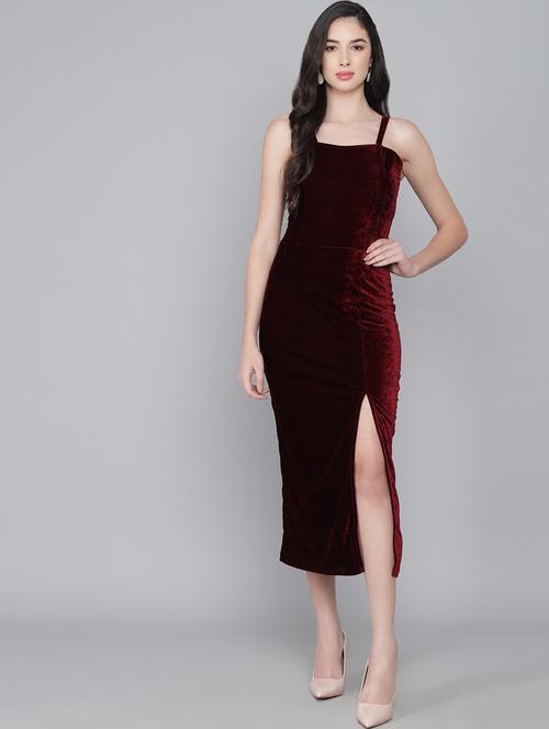 women solid shoulder strap bodycon dress - 21285991 - Standard Image - 0