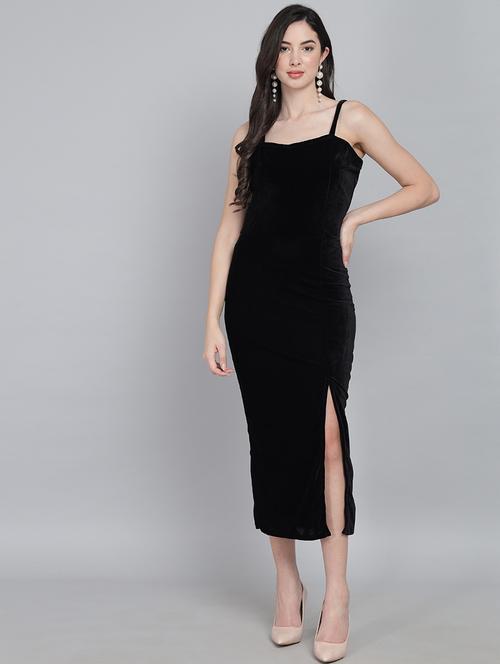 black velvet bodycon dress - 21285992 - Standard Image - 0