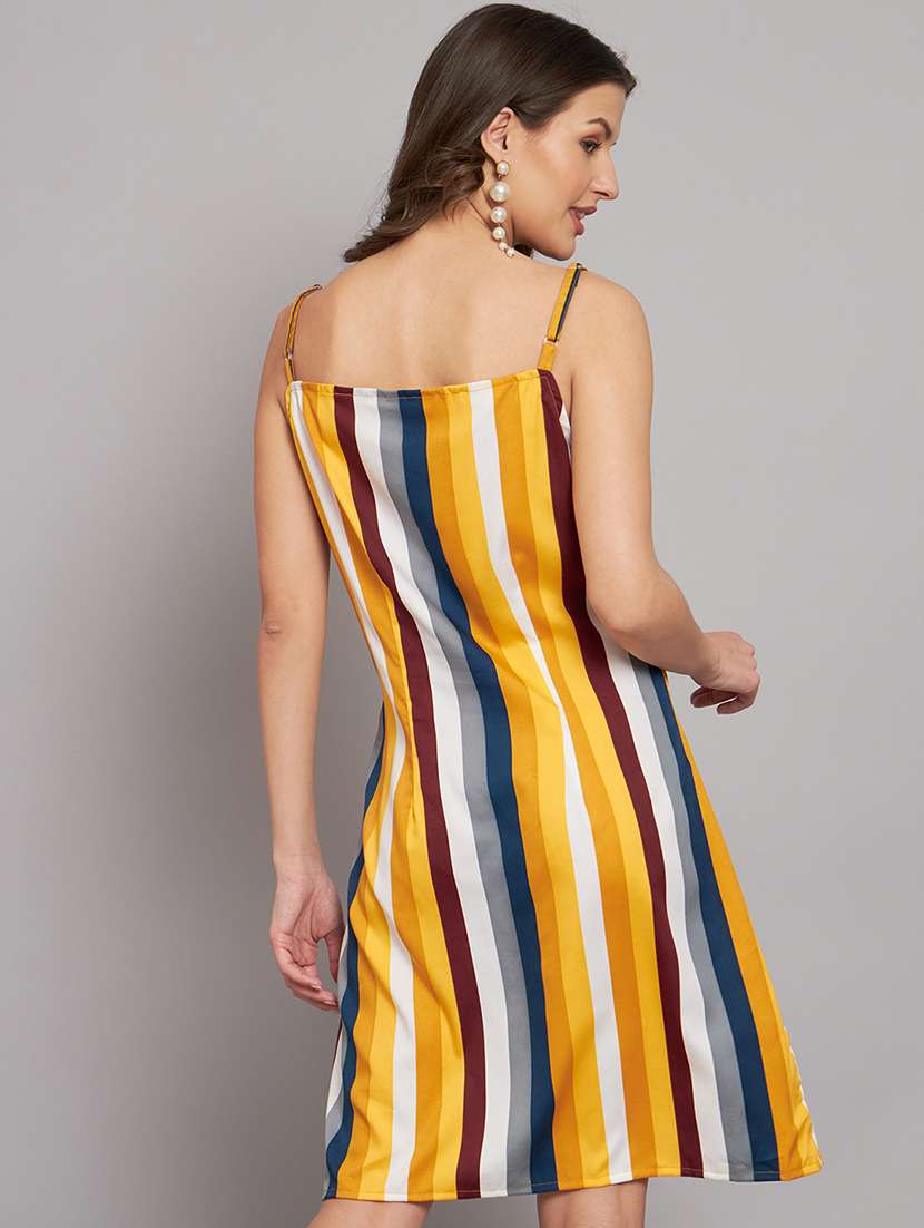 yellow crepe a-line dress - 21286017 -  Standard Image - 2