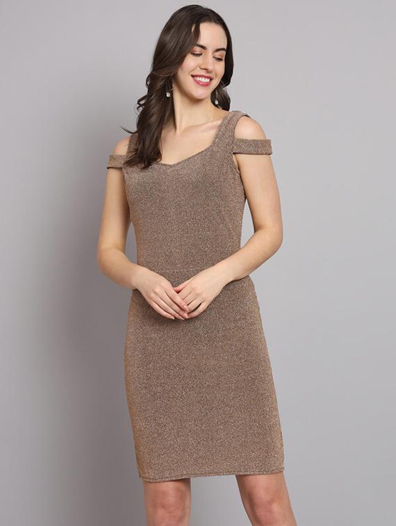 women brown lycra blend bodycon dress - 21286020 -  Zoom Image - 0