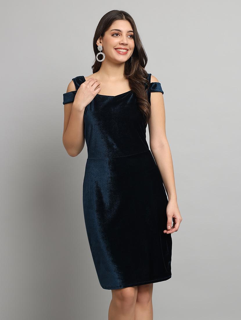 women solid cold shoulder bodycon dress - 21286032 -  Zoom Image - 0