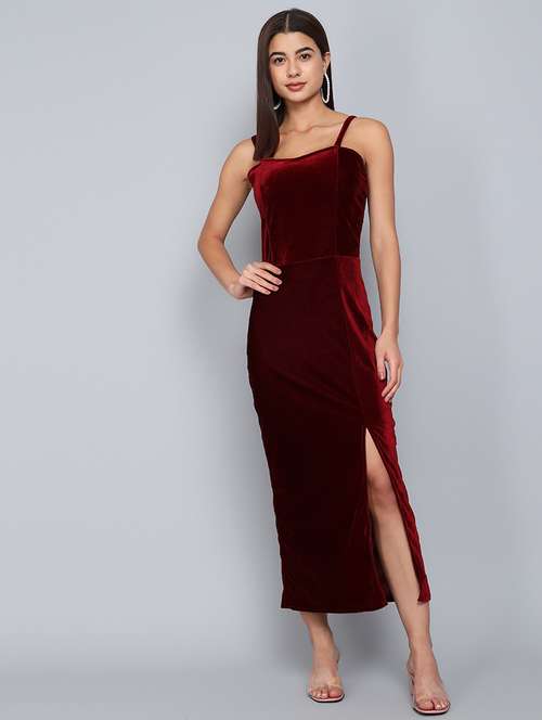 women solids shoulder strap bodycon dress - 21286064 -  Standard Image - 0
