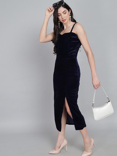 women solid shoulder strap bodycon dress - 21286068 -  Standard Image - 0