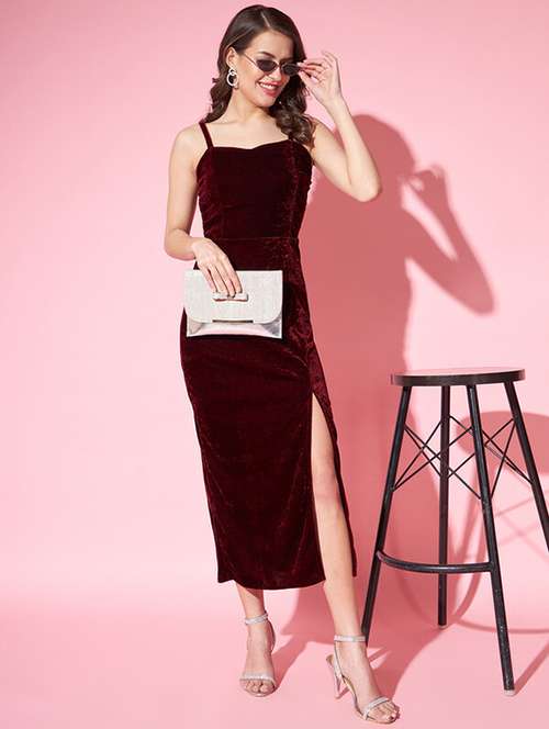 women solid shoulder strap bodycon dress - 21286069 -  Standard Image - 0