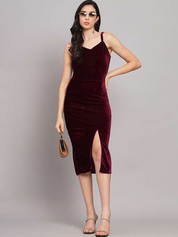 women solids bodycon dress