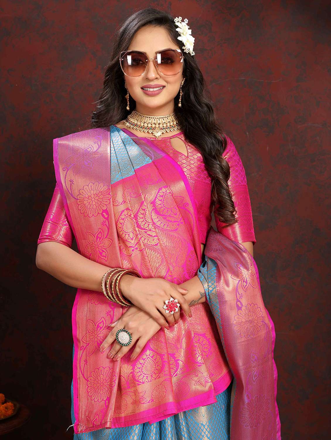 women self design banarasi saree with blouse - 21286578 - Standard Image - 2