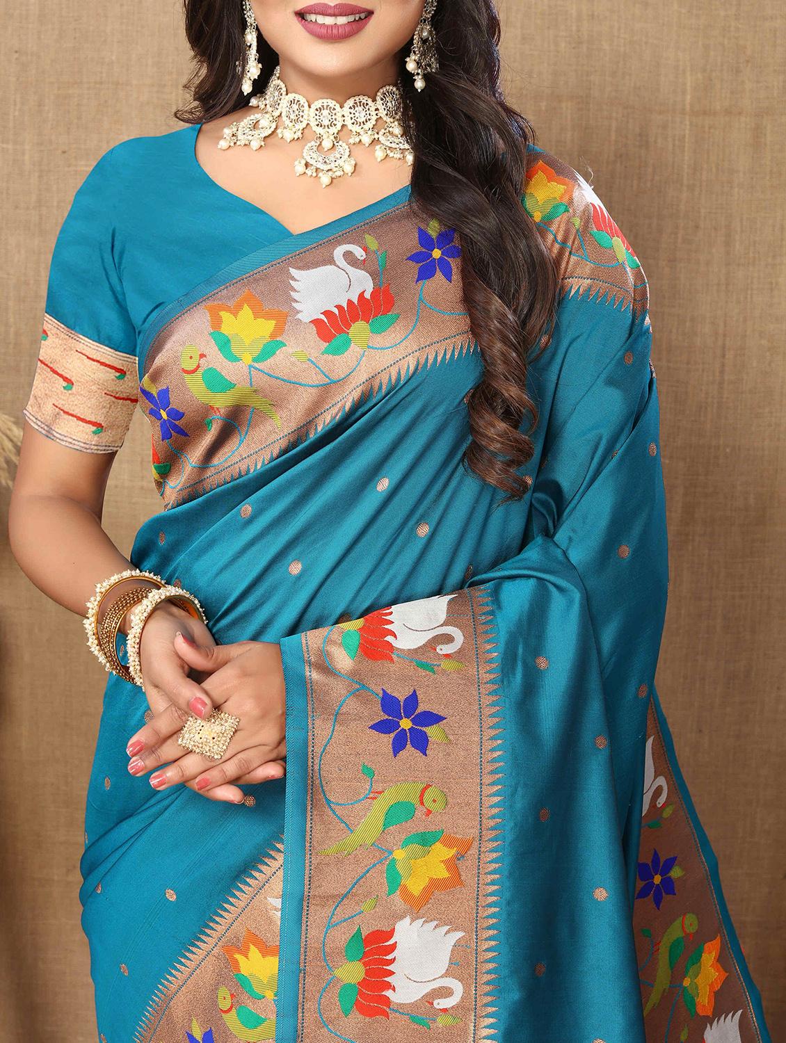women self design paithani saree with blouse - 21286637 - Standard Image - 2