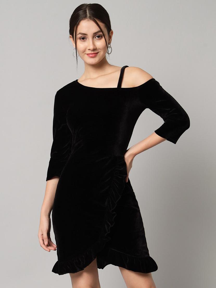 women black velvet bodycon dress - 21286676 - Zoom Image - 0