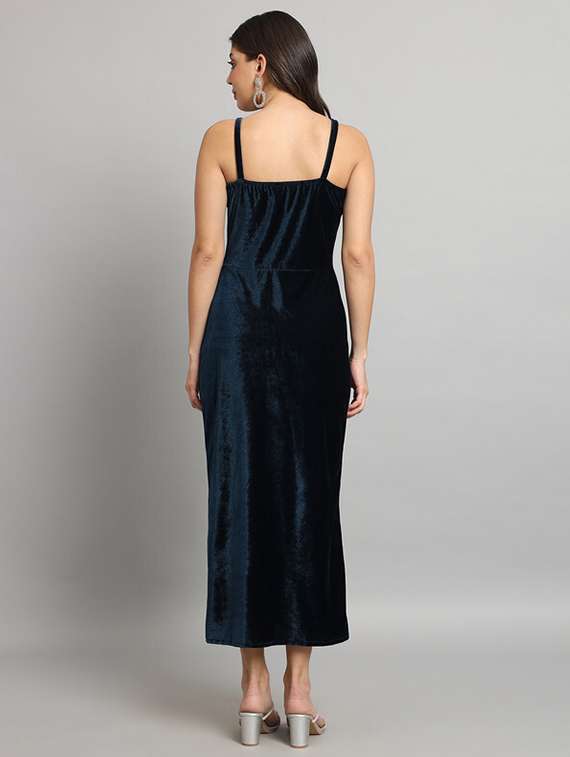 women solid shoulder strap bodycon dress - 21286682 -  Standard Image - 2