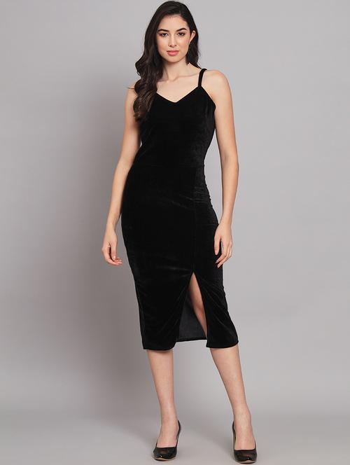 women solid shoulder strap bodycon dress - 21286683 -  Standard Image - 0