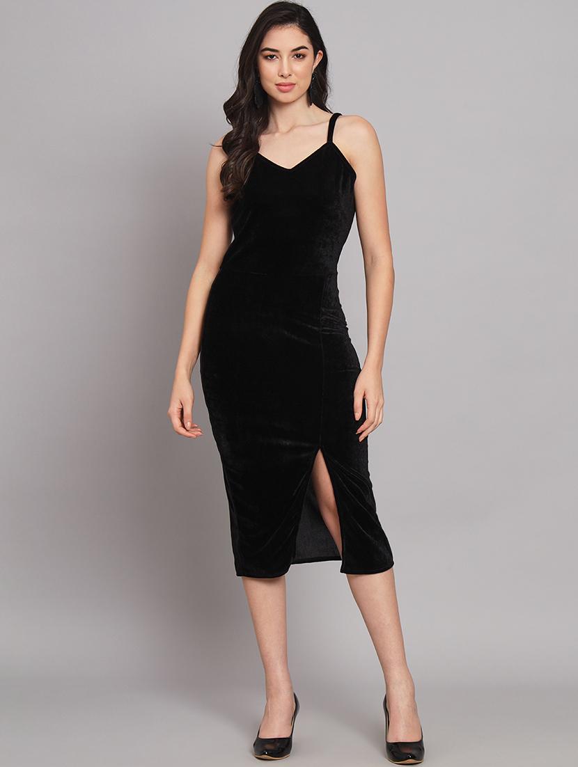 women solid shoulder strap bodycon dress - 21286683 -  Zoom Image - 0