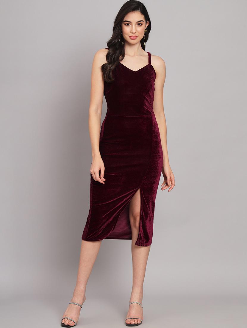women solid shoulder strap bodycon dress - 21286684 - Zoom Image - 0