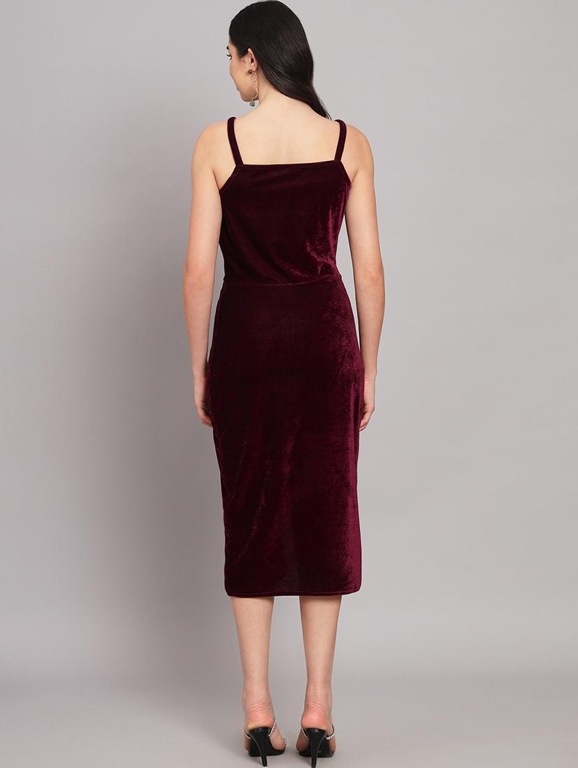 women solid shoulder strap bodycon dress - 21286684 - Standard Image - 2