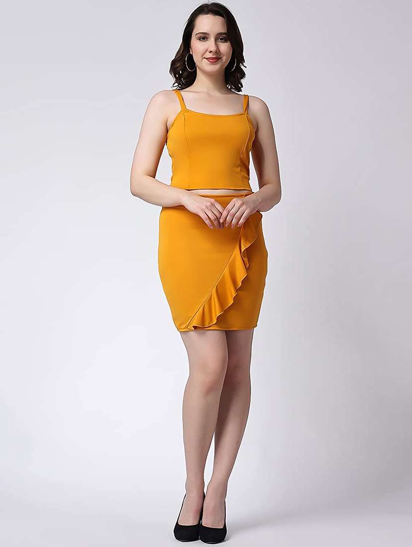 women solid shoulder strap bodycon dress - 21286685 - Zoom Image - 0
