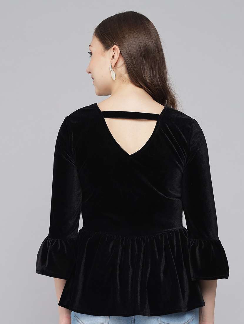 black velvet peplum top - 21286760 -  Standard Image - 2