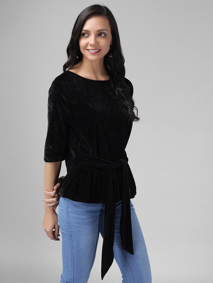 women black solids regular top - 21286763 - Zoom Image - 0