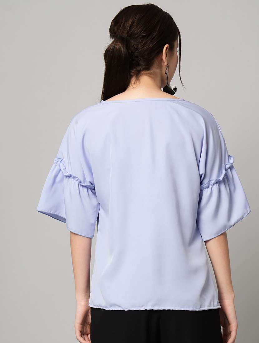 blue crepe regular top - 21286772 -  Standard Image - 2