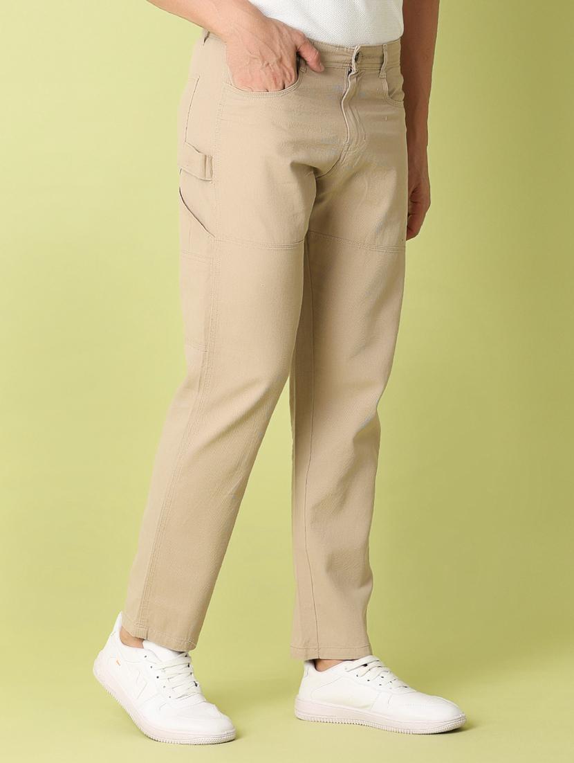 men mid rise solid casual trouser - 21286919 - Standard Image - 2